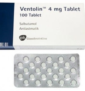 Ventolin (Albuterol) 100 Tablets 4 mg Glaxo Smith Kline