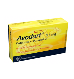 Avodart (Dutasteride) 30 Caps 0.5 mg Glaxosmithkline EXP